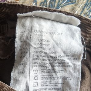 Current/Elliot corduroy "cowboy" jeans